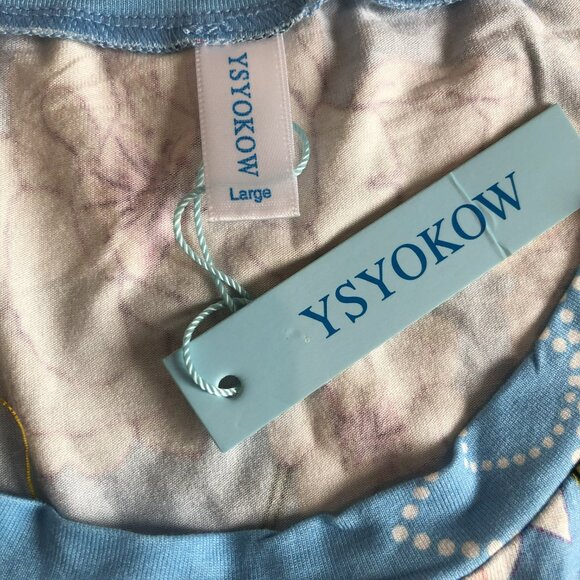 Womens Casual Blouses Loose Front Twist Knot Shirt Large - Picture 2 of 3